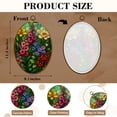 thumbnail image 3 of Canvas Wall Art Decorative Flower Vine Stained Glass Window Film Oval Framed Canvas Prints Vintage Wall Hanging Decor for Home Decorations 8.6"x11.4", 3 of 7