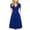 Blue summer dresses, variant on SEMPAI Summer Dress for Women Summer Dresses Short Sleeve V-Neck Solid Knee-Length Sundress Summerdresses Casual