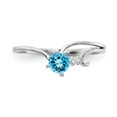 thumbnail image 5 of Primal Gold 14 Karat White Gold 4mm Blue Topaz and AAA Diamond Ring, 5 of 5