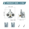 thumbnail image 2 of Uxcell Double Shower Door Rollers Copper Bottom Wheels Pulleys Guide 2 25mm, 2 of 6