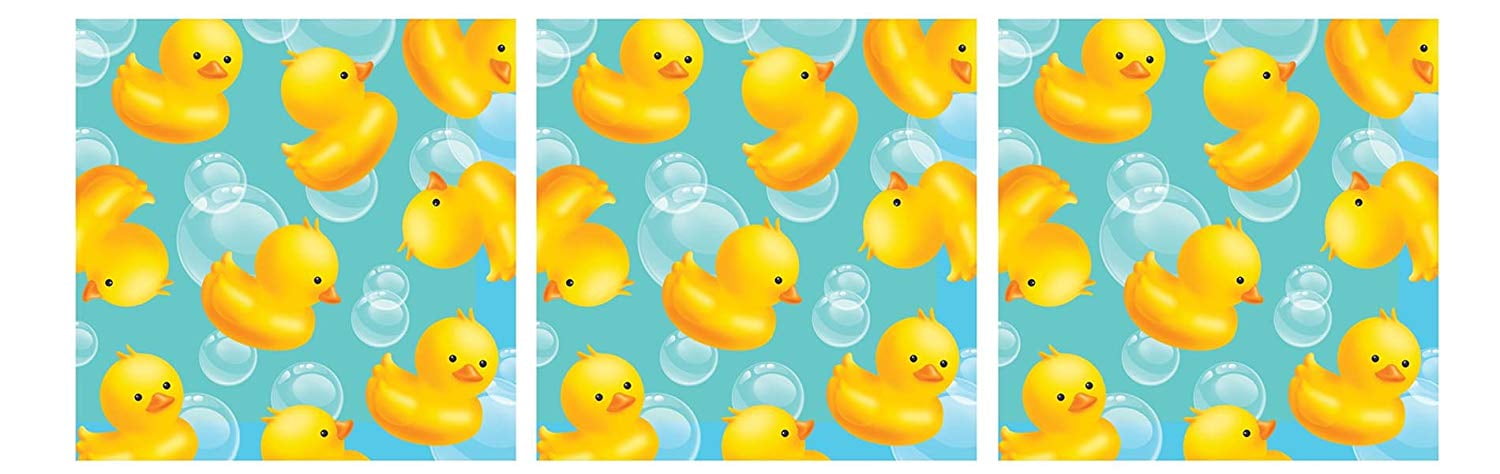Creative Converting 16 Count 3 Ply Bubble Bath Beverage Napkins, BlueYellow 3 pack