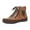Brown, variant on Women's Ankle Boots Arch Support Lace up Side Zipper Fashion Vintage Casual Combat Booties