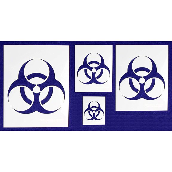 Bio Hazard- 4 Piece Stencil Set 14 Mil - Painting/Crafts/Templates