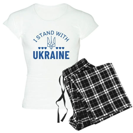 CafePress - I Stand With Ukraine Women s Light Pajamas - Women s Short Sleeve Print T-Shirt and Pants Light Cotton Pajama Set