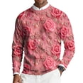 thumbnail image 2 of yuCgh Men's Long Sleeve Ribbed Pullover with Valentine's Day Pattern, Round Neck Casual Knit Sweater, Festive Design Comfort Fit Soft Fabric,Hot Pink L, 2 of 7