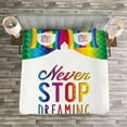 thumbnail image 3 of Ambesonne Inspirational Quilted Bedspread Set 3 Pcs, Rainbow Words, Queen Size, Multicolor, 3 of 3