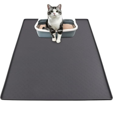 ZALALOVA Cat Litter Mat, Large 24"x32" Food-Grade Silicone Litter Box Mat for Litter Trapping, Waterproof, Non-slip, Easy to Clean(Grey)