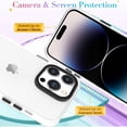 thumbnail image 4 of for iPhone 14 Pro Max Case Cute Crystal Luxury Back Clear & Matte Bumper Silicone Shockproof Protective Case for Girls Women + Screen Protector iPhone 14 Pro Max Case -White, 4 of 12