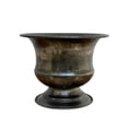 thumbnail image 2 of Antique Pewter Tin Compote Vase - 6 1/4" Diameter, 4 3/4" Tall, Tarnished, Wedding Vase, Planter Pot, Flower Vase, Compote Bowl, Flower Décor, 2 of 4