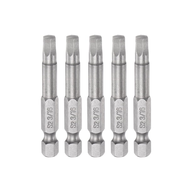 5uds 3/16" Hexagonal Destornillador Taladro SAE 1/4" Hexagonal Vástago 2" Longitud Magnético S2 Acero Potencia Perforación taladros