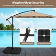 thumbnail image 5 of HealSmart 10ft Offset Hanging Patio Umbrella Cantilever Market Umbrellas with Crank & Cross Base, for Backyard, Poolside, Lawn and Garden, Tan, 5 of 8