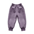 thumbnail image 4 of Mifsaly Girls Cotton Joggers Elastic Waist Straight Leg Casual Sweapants with Pockets Kids Warm Fall Winter Back School Outfits, 4 of 9