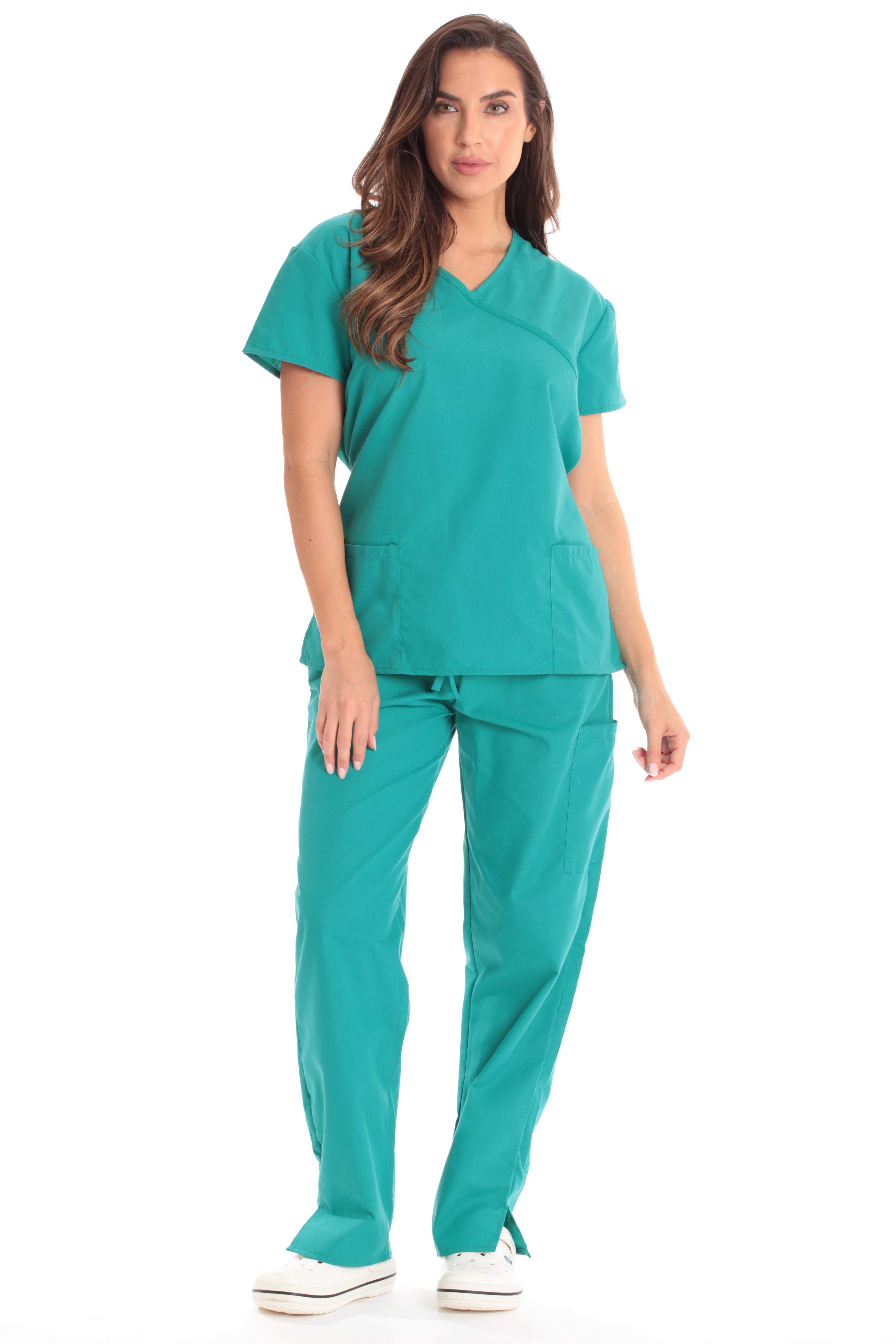Just Love Women's Scrub Sets Medical Scrubs (Tie Back) (3X, Teal)