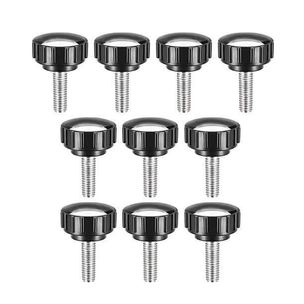 Uxcell M5 x 15mm Male Thread 18mm Round Head Knurled Clamping Knobs 10