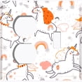 thumbnail image 4 of Metal Light Switch Plate Cover Magical Orange Rainbow Unicorn UNI008, 4 of 13