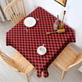 thumbnail image 2 of Red and Black Checkerboard Pattern Square Tablecloth,Waterproof Square Table Cover,Wipeable Spillproof Washable Table Cover for Home Kitchen Party Decor 42"X42"(107x107cm), 2 of 6