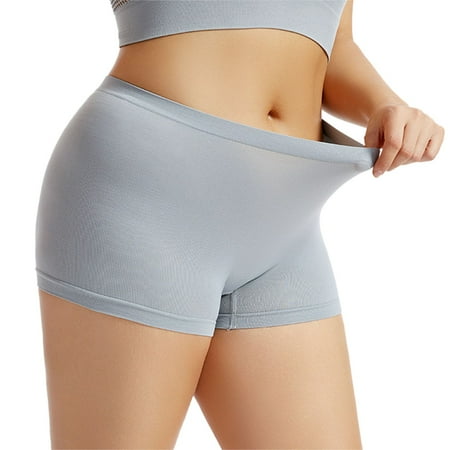 Ukumplol Womens Underwear Under Skirt Shorts Plus Size Underwear for Women Womens Boyshorts Underwear Full Coverage Soft Stretch Shorts for Women Ladies Panties Gray 2 5XL