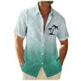thumbnail image 2 of toraway Fall Clothes Men's T Shirts Short Sleeve Slim Arm Fit Men Short Sleeved Fashionable Color Gradient Printed Coconut Tree Pattern Men Seaside Beach Shirt XXXL, 2 of 3