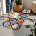 thumbnail image 4 of Bohemian Retro Floral Non-Slip Entryway Door Mat,Boho Indoor Decor Durable Low Plush Door Mat,Washable Welcome Rug for Patio Hallway Home Decor 16x24 Inches, 4 of 7