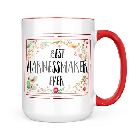

Neonblond Happy Floral Border Harnessmaker Mug gift for Coffee Tea lovers