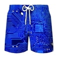 thumbnail image 6 of 3D Printing Electronic Chip Short Pants Men Summer Beach Shorts Cool Street Circuit Board Graphic Swimsuit Gym Surf Swim Trunks, 6 of 7