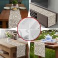 thumbnail image 6 of Light Brown Flowers Table Runner 90 Inches Long,Rustic Boho Ethnic Middle Century Cotton Linen Table Runners Dresser Scarves,Fabric Tabletop Scarf Furniture Cover for Home Dinner Party 13"x90", 6 of 9