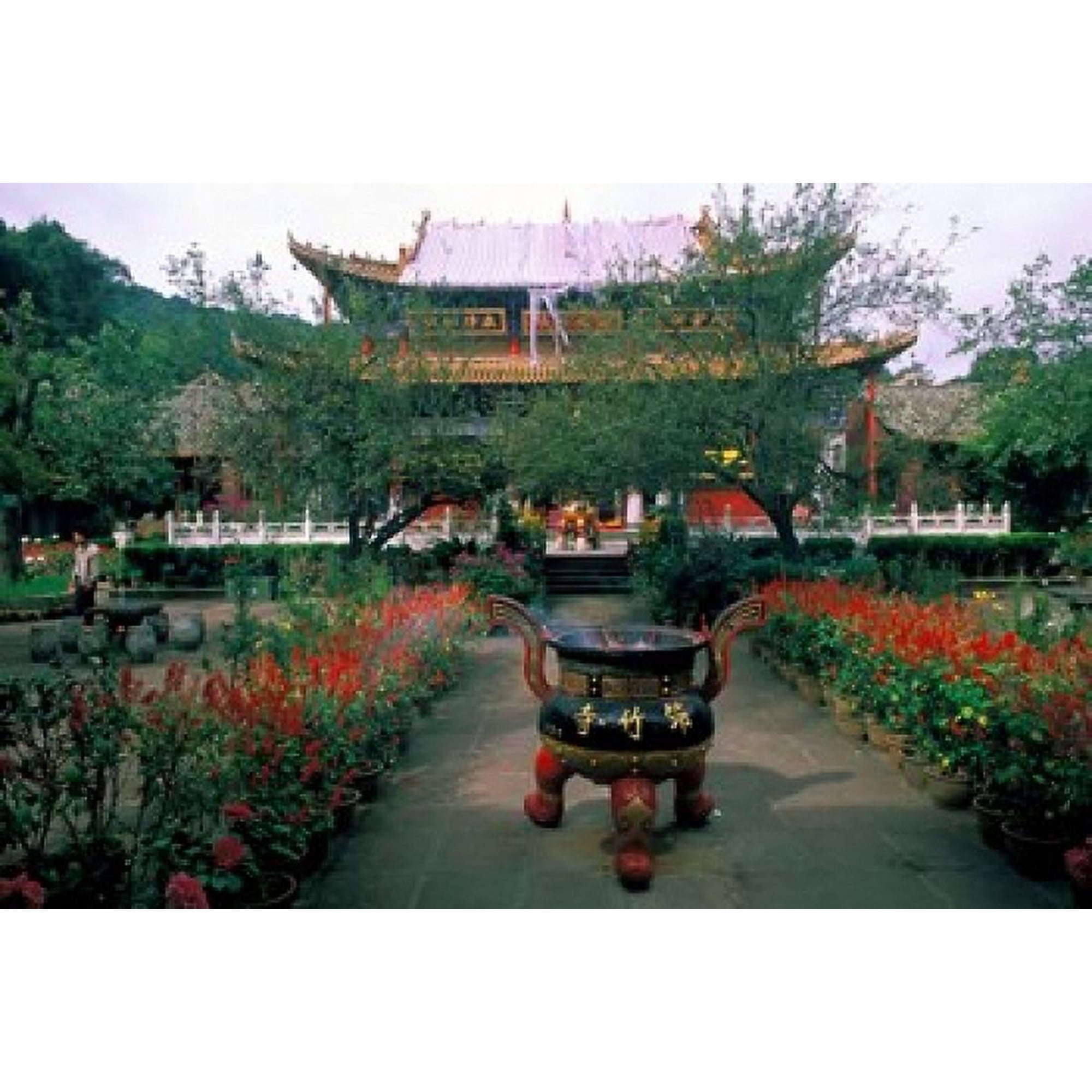 Temple Beauty of Bamboo Village Kunming China Poster Print by Bill Bachmann (36 x 24)