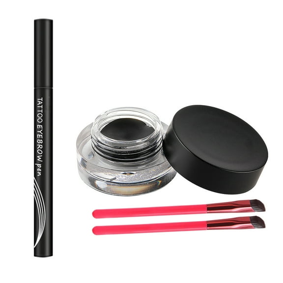 Eyebrow Brush, Eyebrow Pencil, 4D Laminated Eyebrow Home Beauty Kit with Eyebrow Glue, Ultra Soft Synthetic Fiber Angled Brush for Filling Shaping and Eyeliner, Ergonomic Handle, Makeup Tool