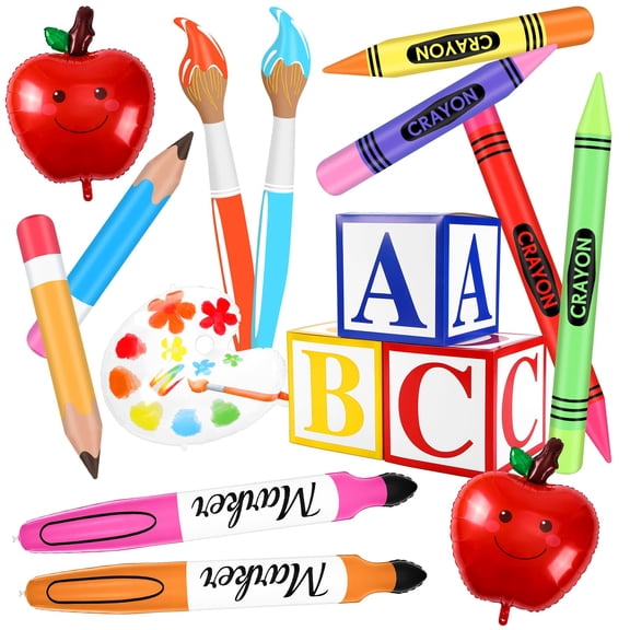 16 Pcs Inflatable Back to School Party Decorations Abc Alphabet Party Favor VT4