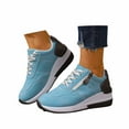 thumbnail image 3 of Womens Shoes,Women Sneakers Thick Sole Lace Up Design Fashion Casual Shoes Comfortable Women Sneakers for Walking,Shoes for Women,Light Blue,7, 3 of 9