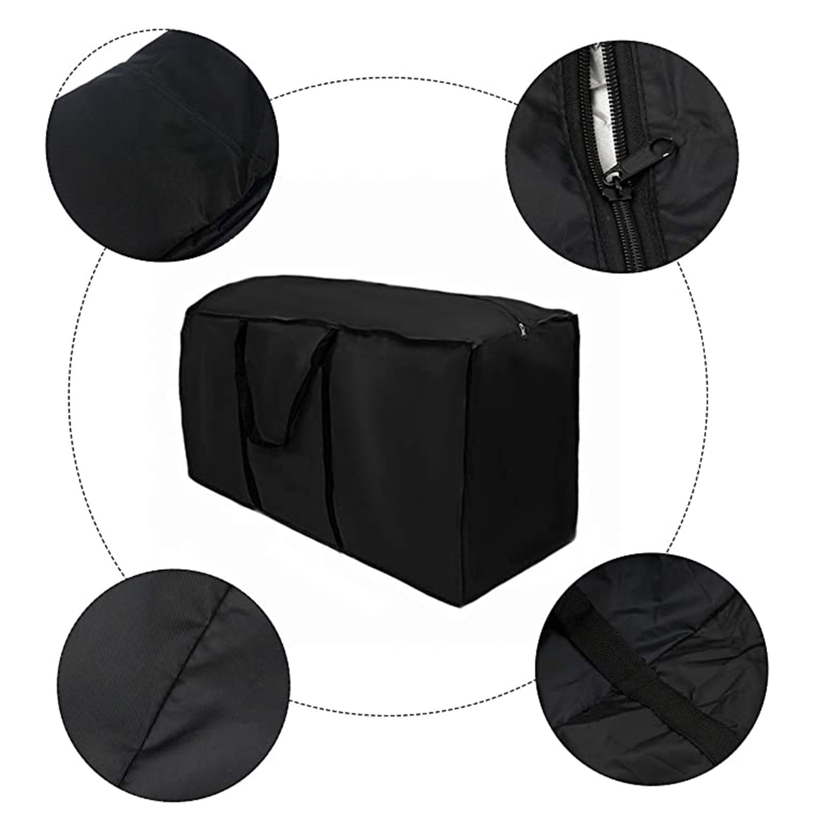 Outdoor Furniture Cushion Storage Bag | Heavy-Duty Waterproof Garden Patio Seat Cover Protector | Large Capacity Organizer for Camping Travel Picnic Gear | 210D Oxford Cloth Material