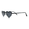 thumbnail image 6 of Womens Hippie Bubbly Heart Shape Half Rim Metal Lolita Sunglasses All Black, 6 of 7