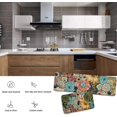 thumbnail image 5 of Floral Kitchen Rugs Set of 2 Colorful Flowers Bohemian Anti Fatigue Non-Slip Kitchen Floor Mats Comfort Standing Mat Vintage Water Absorption Doormat Carpet(16.9 x 23.6Inch+16.9 x 47.2 Inch), 5 of 6