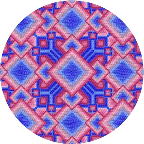 Ahgly Company Machine Washable Indoor Square Transitional Dark Orchid Purple Area Rugs, 3' Square