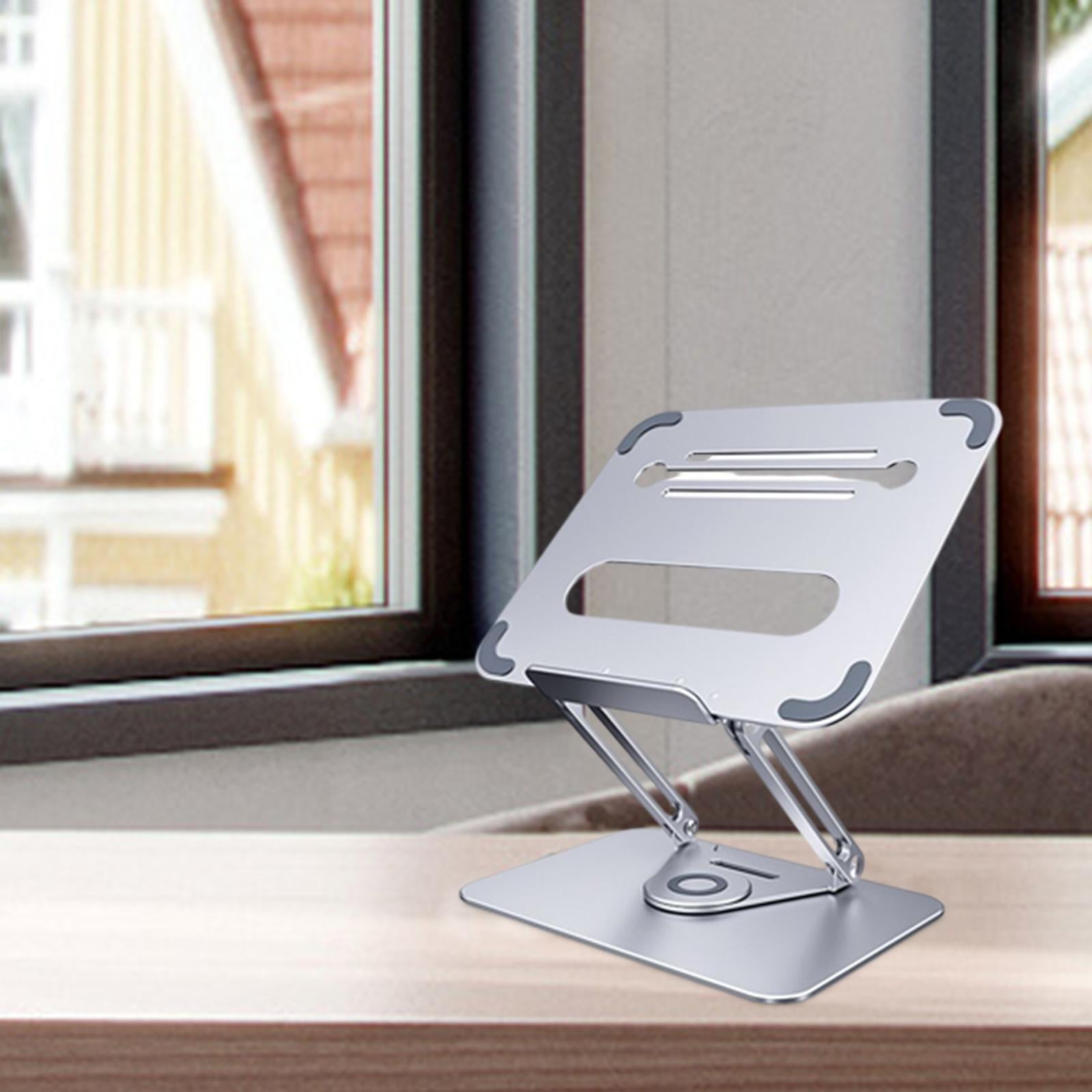 LeeQinersw Laptop Stand for Desk, Adjustable Height Laptop Riser Stand 360 Degree Rotatable Argent