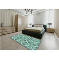 thumbnail image 4 of Ahgly Company Indoor Round Patterned Tiffany Blue Area Rugs, 6' Round, 4 of 6