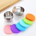 thumbnail image 1 of EIMELI 6pcs Small Containers with Silicone Lids Stainless Steel Condiment Containers for School Kitchen Office Travel, 1 of 8