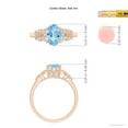 thumbnail image 4 of Angara Natural 1 Ct. Aquamarine with Diamond Vintage Inspired Ring in 14K Rose Gold for Women (Ring Size: 5), 4 of 9