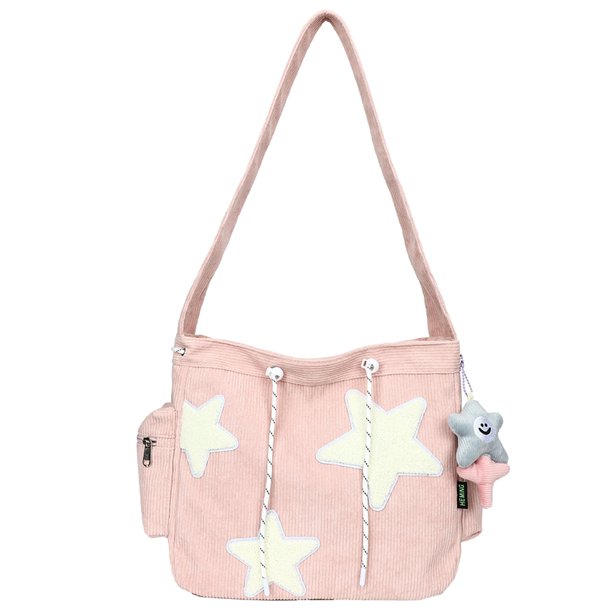 Bolso de mano informal para mujer, Bolso de hombro de gran capacidad, pana para adolescentes y estudiantes
