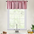 thumbnail image 3 of Volkmi 27CM Buffalo Check Rod Pocket Window Valance Home Decor Window Treatments (Red), 3 of 8