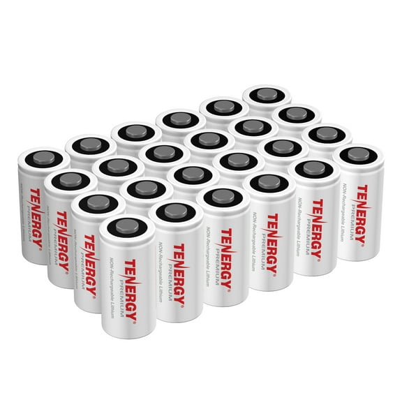 Tenergy CR123A 3V Lithium Battery, 24 Pack, UL Certified