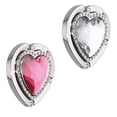thumbnail image 1 of Gancho colgante plegable en forma de corazón, colgador de bolso con diamantes de imitación de cristal para mesa, gancho para bolso de diamante, Blanco/plateado, 1 of 5