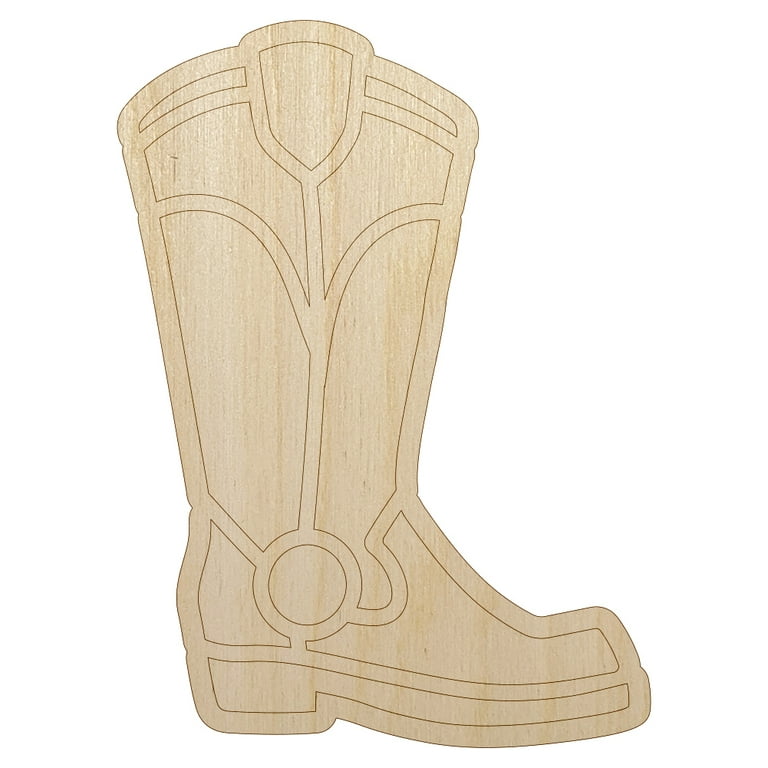 Cowboy Boot - Laser Cut Out Unfinished Wood Craft Shape CLT1 Cowboy Boot - Laser Cut Out Unfinished Wood Craft Shape CLT1