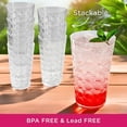 thumbnail image 6 of Kate Aspen Clear Plastic Drinking Glasses Set of 8, 19 oz, Hobnail Bubble Acrylic Glasses Drinkware, Plastic Tumblers Cups Dishwasher Safe, BPA-Free Acrylic Cups Reusable for Cocktails and Kitchens, 6 of 9