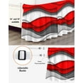 thumbnail image 3 of Abstract Geometric Bed Skirt California King Size 18" Drop Red Gray Gradient Waves Contemporary Ruffled Wrap Around Bed Skirts Adjustable Elastic Bedskirt Dust Ruffle for California King Size Bed, 3 of 7