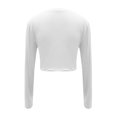 thumbnail image 4 of Tiqkatyck Crop Tops for Women, Women Alluring Long Sleeve Going Out Fitted Crop Tops Crew Neck Casual Basic Tight Tee Shirt, Summer Tops for Women, Shirts for Women White XXL, 4 of 8