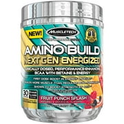 Amino Build Next Gen Energy Supplement, Formulated with BCAA Amino Acids, Betaine, Vitamin B12 & B6 for Muscle Strength & Endurance, Fruit Punch, 30 Servings (282g)