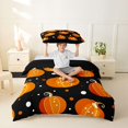 thumbnail image 2 of Homewish Autumn Fall Pumpkin Twin Duvet Cover,Halloween Themed Twin Bedding,Black Orange White,Black Reversible,2pcs,1 Duvet Cover and 1 Pillowcase, 2 of 6