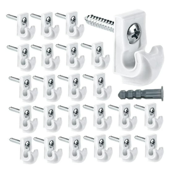 jicheng 24Pcs Shelf Bracket for Wire Closet Shelving Heavy Duty White Down Wall Clip