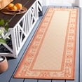 thumbnail image 3 of Safavieh Courtyard Eva Oriental Indoor/Outdoor Runner Rug, Natural/Terracotta, 2'3" x 10', 3 of 10